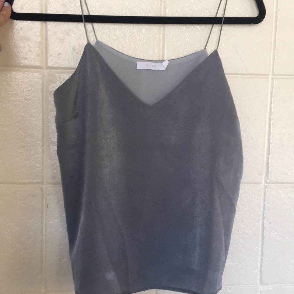 Lush silky tank top with spaghetti straps